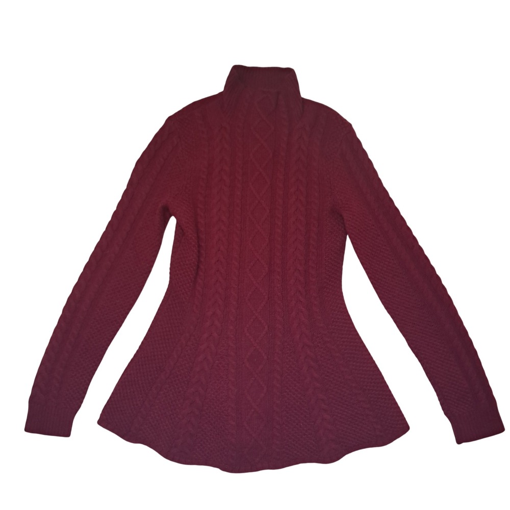Lauren Ralph Lauren Sweater Women's XS Red Lambswool Christmas Cable Knit Preppy
